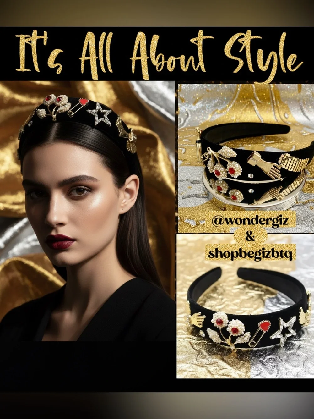 Unique & Stylish “Dolce Gabbana Style” Glamorous Headband PRICE FIRM